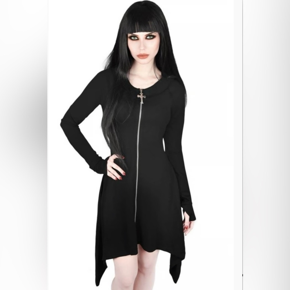Killstar black dress with crucifix zipper - Plus size